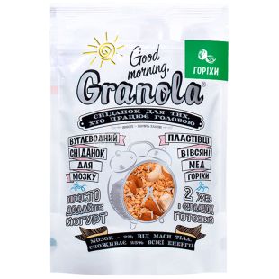 Good Morning, 330 г, Гранола Гуд Монинг, овсяные хлопья, мед, миндаль, кешью, фундук