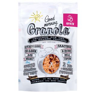 Good Morning, 330 г, Гранола Гуд Монінг, вівсяні пластівці, мед, сухофрукти, горіхи