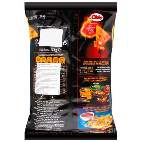 Chio, 125 г, Чипси кукурудзяні, Tortillas, Salted