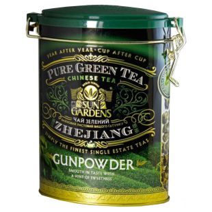 Sun Gardens, Gunpowder, 100 г, Чай Сан Гарденс, Ганпаудер, зелений, крупнолистовий
