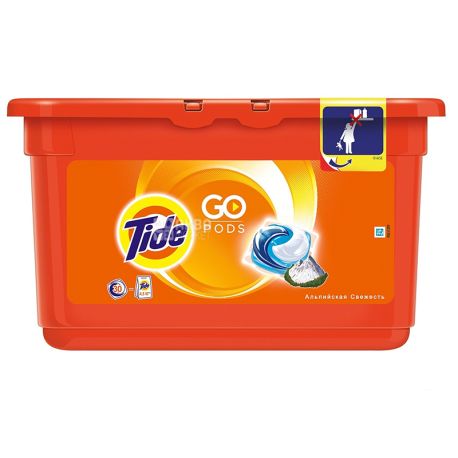 Tide, 30 шт., Капсулы для стирки, Автомат, Альпийская свежесть