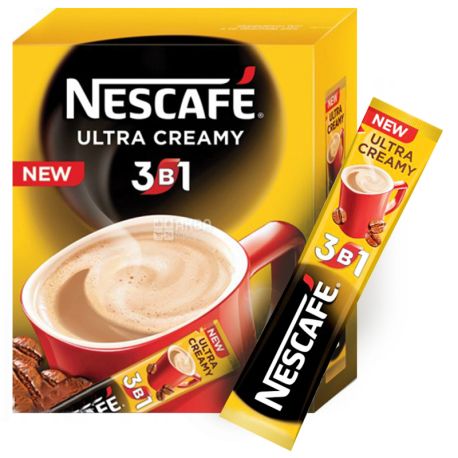 Nescafe Ultra Creamy 3 в 1, 20 шт. х 13 г, Кофейный напиток Нескафе Ультра Крем, растворимый, в стиках