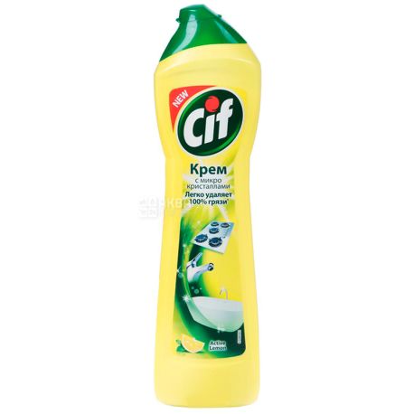 Cif, 500 ml, Cleaning cream, Universal, Active Lemon