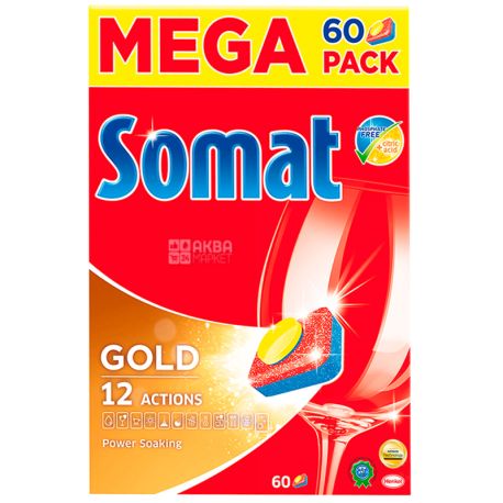 Somat, 60 шт., Таблетки для посудомийних машин, Gold