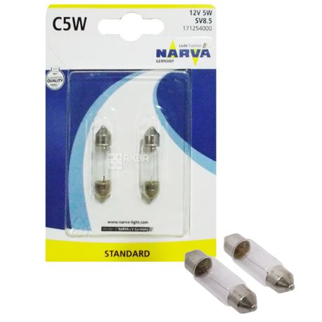 Narva, 2 шт, Лампа галогенна, Standart, C5W SV8,5