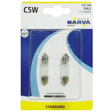 Narva, 2 шт, Лампа галогенна, Standart, C5W SV8,5
