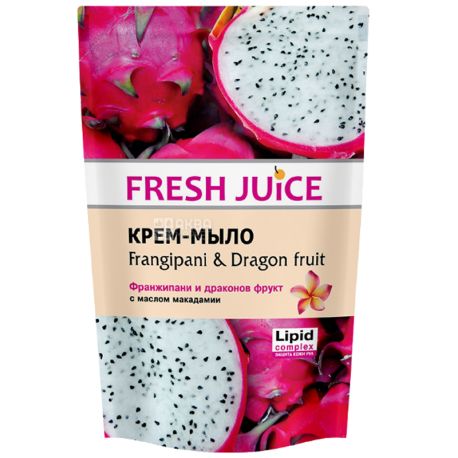 Fresh Juice, 460 мл, Крем-мыло, Франжипани и драконов фрукт
