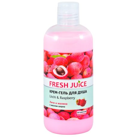 Fresh Juice, 500 мл, Крем-гель для душа, Geisha Litchi & Raspberry