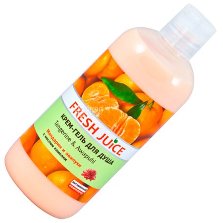Fresh Juice, Tangerine & Awapuhi, 500 мл, Крем-гель для душу, Мандарин і авапуха