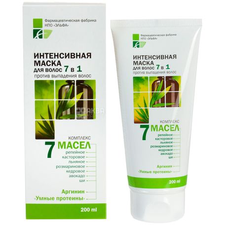 Elfa Pharm, 200 мл, Маска для волос, Интенсивная, Комплекс 7 масел, Против выпадения