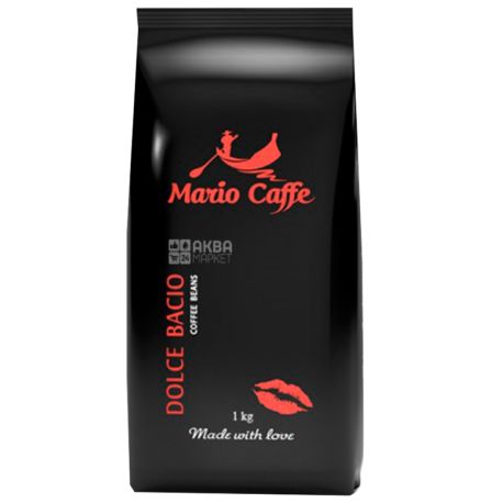 Mario Caffe Dolce Bacio, 1 кг, Кофе Марио Каффе Дольче Басио, светлой обжарки, в зернах