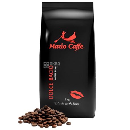 Mario Caffe Dolce Bacio, 1 кг, Кофе Марио Каффе Дольче Басио, светлой обжарки, в зернах