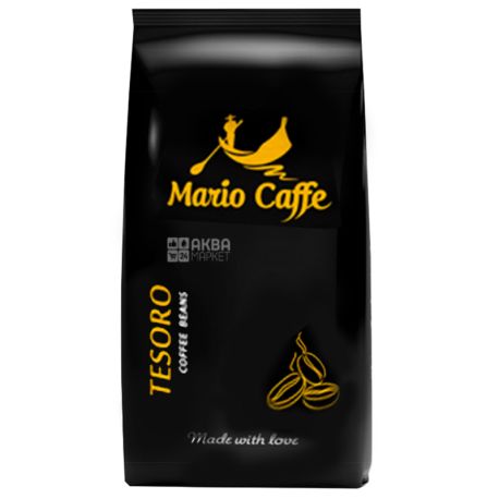 Mario Caffe Tesoro, 250 г, Кава Маріо Каффе Тесоро, середнього обсмаження, в зернах