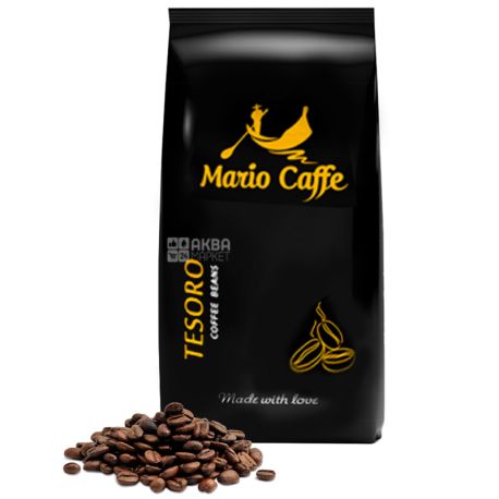 Mario Caffe Tesoro, 250 г, Кава Маріо Каффе Тесоро, середнього обсмаження, в зернах