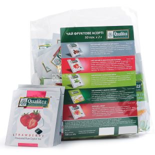 Qualitea, Фруктовое ассорти, 50 пак., Чай Кволити, 5 видов чая, HoReCa