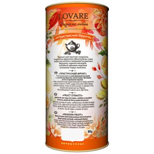 Lovare, Passion Fruit, 80 г, Чай Ловаре, Страстный фрукт, Черный, тубус