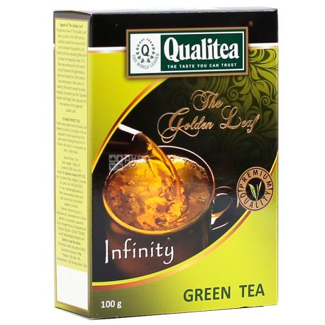 Qualitea, Infinity, 100 г, Чай Кволіті, Інфініті, зелений, среденьолистовий