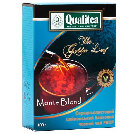  Qualitea, Monte Blend, 100 г, Чай Кволіті, Монте Бленд, чорний, середньолистовий