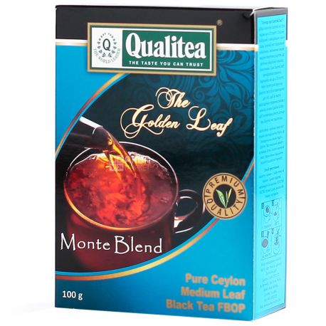  Qualitea, Monte Blend, 100 г, Чай Кволіті, Монте Бленд, чорний, середньолистовий