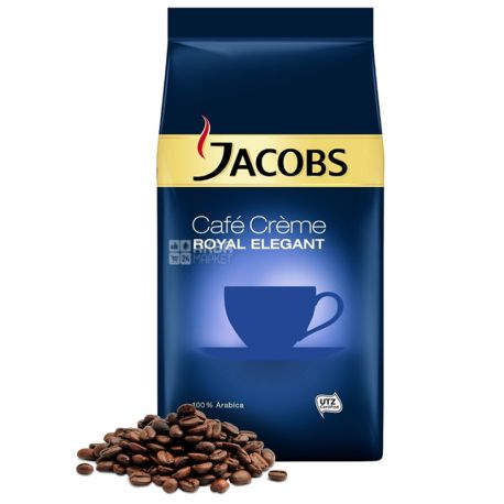Jacobs Cafe Creme Royal Elegant, 1 кг, Кава Якобс Крем Елегант, середнього обсмаження, в зернах