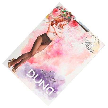 Duna, 20 den, size 3, Polyamide tights, for women, Naked, Mocha