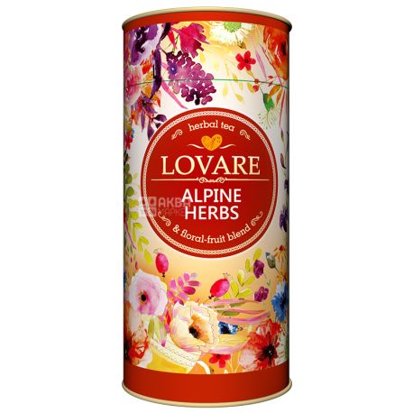 Lovare, Alpin Herbs, 80 г, Чай Ловаре, Альпийские травы, Травяной, тубус