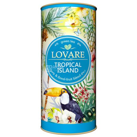 Lovare, Tropical Island, 80 г, Чай Ловаре, Тропический остров, Зеленый, тубус