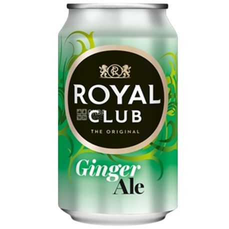Royal Club, Ginger Ale, 0,33 л, Роял Клаб, Імбирний Ель, Напій газований, ж/б