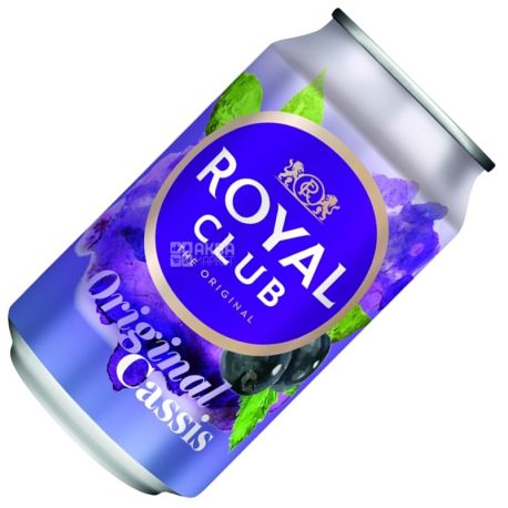 Royal Club, Original Cassis, 0,33 л, Роял Клаб, Черная Смородина, Напиток газированный, с натуральным соком, ж/б