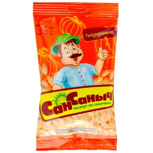 Сан Саныч, 80 г, Семечки тыквы, Жареные, Соленые