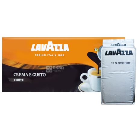 Lavazza, Crema e gusto Forte, 1 кг (4 шт. Х 250 г), Кава Лаваца, Крему е густо Форте, темного обсмаження, мелена