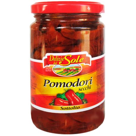 Delizie dаl Sole, 280 г, Томати сушені в олії, Pomodori secchi