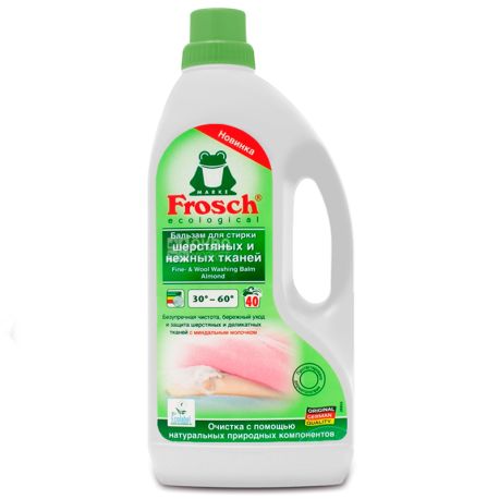 Frosch, 1,5 l, Balsam for washing woolen and delicate fabrics, With almond milk