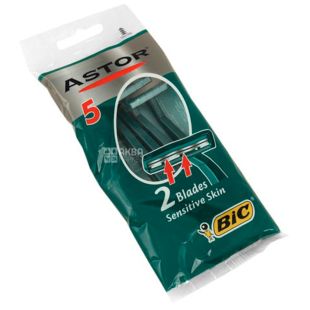 BIC Astor, Sensetive skin, 5 шт., Станок для бритья, одноразовый