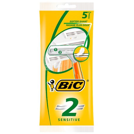 BIC Sensetive, 5 шт, Станок для гоління, одноразовий
