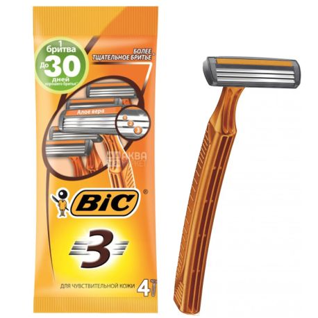 BIC, 4 шт, Станок для гоління, одноразовий