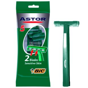 BIC Astor, Sensetive skin, 5 шт., Станок для бритья, одноразовый