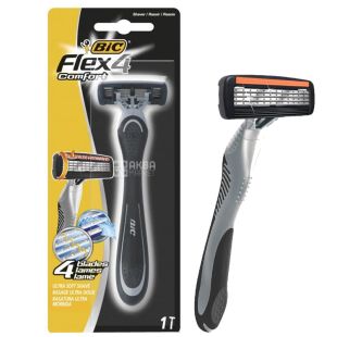 BIC, 1 шт, 4 лезвия, Бритвенный станок, Flex 4 Comfort