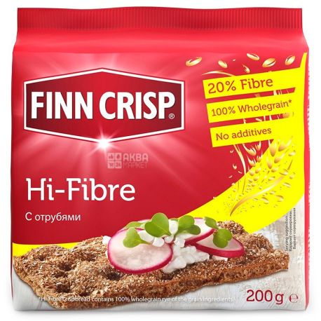 Finn Crisp, 200 g, Rye Bread, With Bran