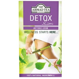Ahmad Tea Detox Slim, 20 пак, Чай травяной Ахмад Ти Детокс Слим для похудения