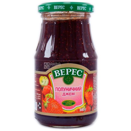 Верес, 385 г, Джем, Полуничний, скло