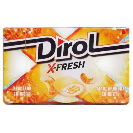 Dirol, 18 g, Chewing Gum, X-Fresh, Tangerine Freshness