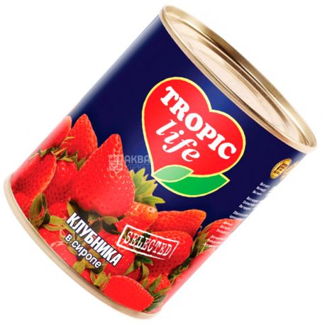 Tropic Life, 410 g, Strawberry, In syrup