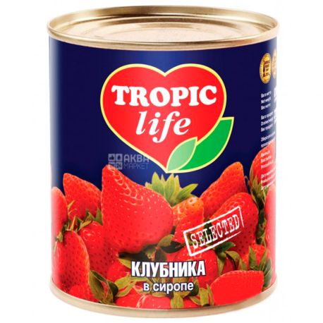 Tropic Life, 410 g, Strawberry, In syrup