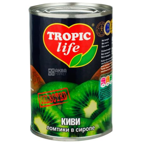 Tropic Life, 425 g, Kiwi, Slices in syrup