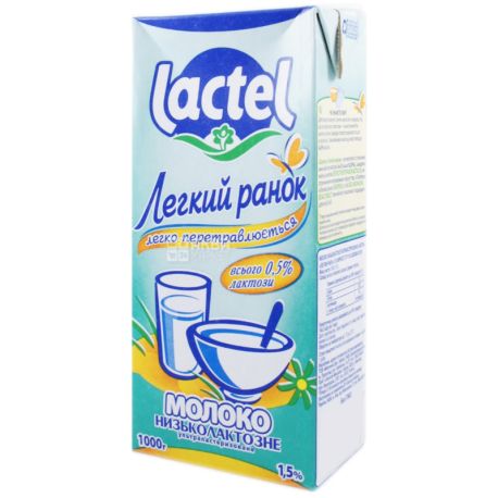 Lactel Low-lactic Milk, 1l, 1.5%, Light morning, Ultra Pasteurized