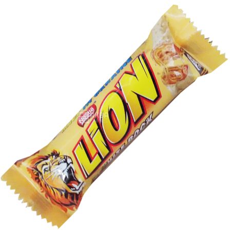 Lion, Caramel Blond, 40 г, Вафельний батончик у білому шоколаді