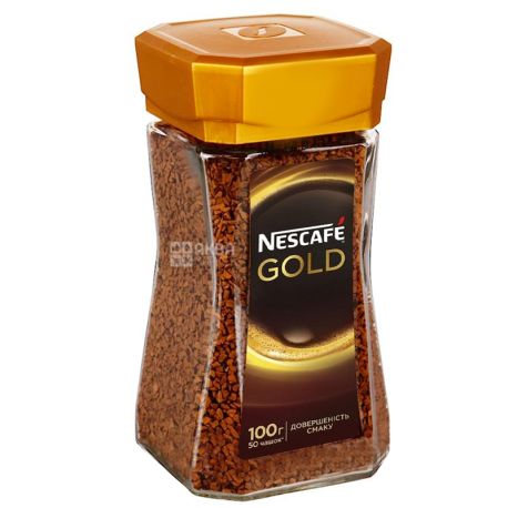 Nescafe Gold, Кофе растворимый, 100 г, Стекло