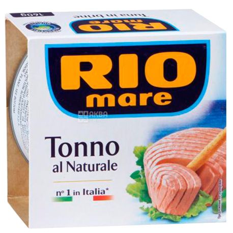 Rio Mare, 160 г, Тунець, Філе у власному соку, Tonno al Naturale