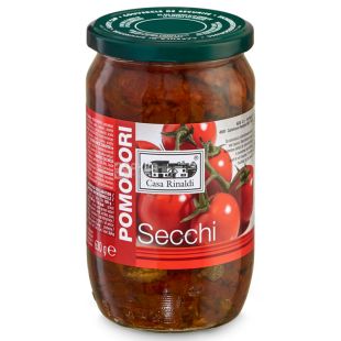 Casa Rinaldi, 630 г, Помидоры сушеные в растительном и оливковом масле, стекло